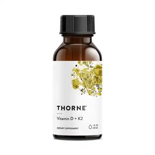 Thorne Vitamin D + K2 Liquid with a metered Dispenser - Vitamins D3 and K2 | 600 Servings