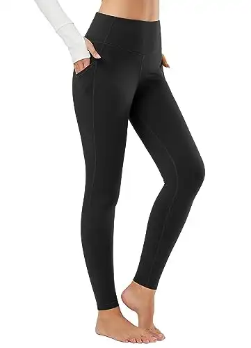 BALEAF Women's Fleece Lined Leggings Thermal Winter Warm Tights High Waisted Thick Yoga Pants Cold Weather with Pockets