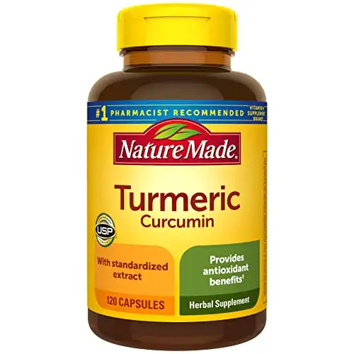 Nature Made Turmeric Curcumin 500 mg, Herbal Supplement for Antioxidant Support, 120 Capsules