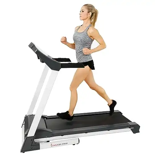 Sunny Health & Fitness Performance Treadmill Features Auto Incline, Dedicated Speed Buttons