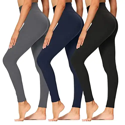 High Waisted Leggings for Women - Soft Athletic Tummy Control Pants - Reg & Plus Size