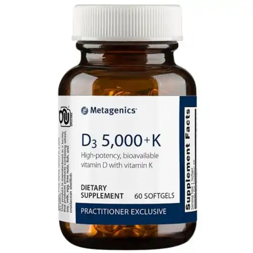 Metagenics Vitamin D3 5,000 IU with Vitamin K2 - Vitamin D Supplement