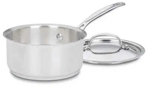 Cuisinart 1 Quart Saucepan w/Cover, Chef's Classic Stainless Steel Cookware Collection