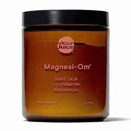 Magnesi-Om by Moon Juice | Supplement for Natural Calm, Relaxation & Regularity | Magnesium Gluconate, Magnesium Citrate, L-Theanine | Sugar Free Berry Flavor