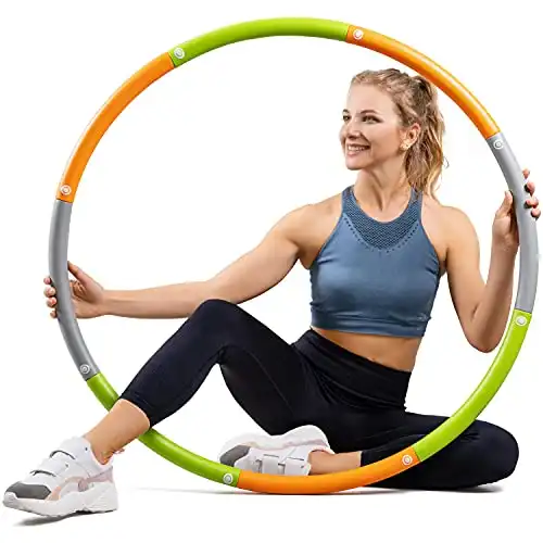Dynamis Fat Burning Weighted Hula Hoop for Adults - Exercise Hula Hoop - Fitness, & Core
