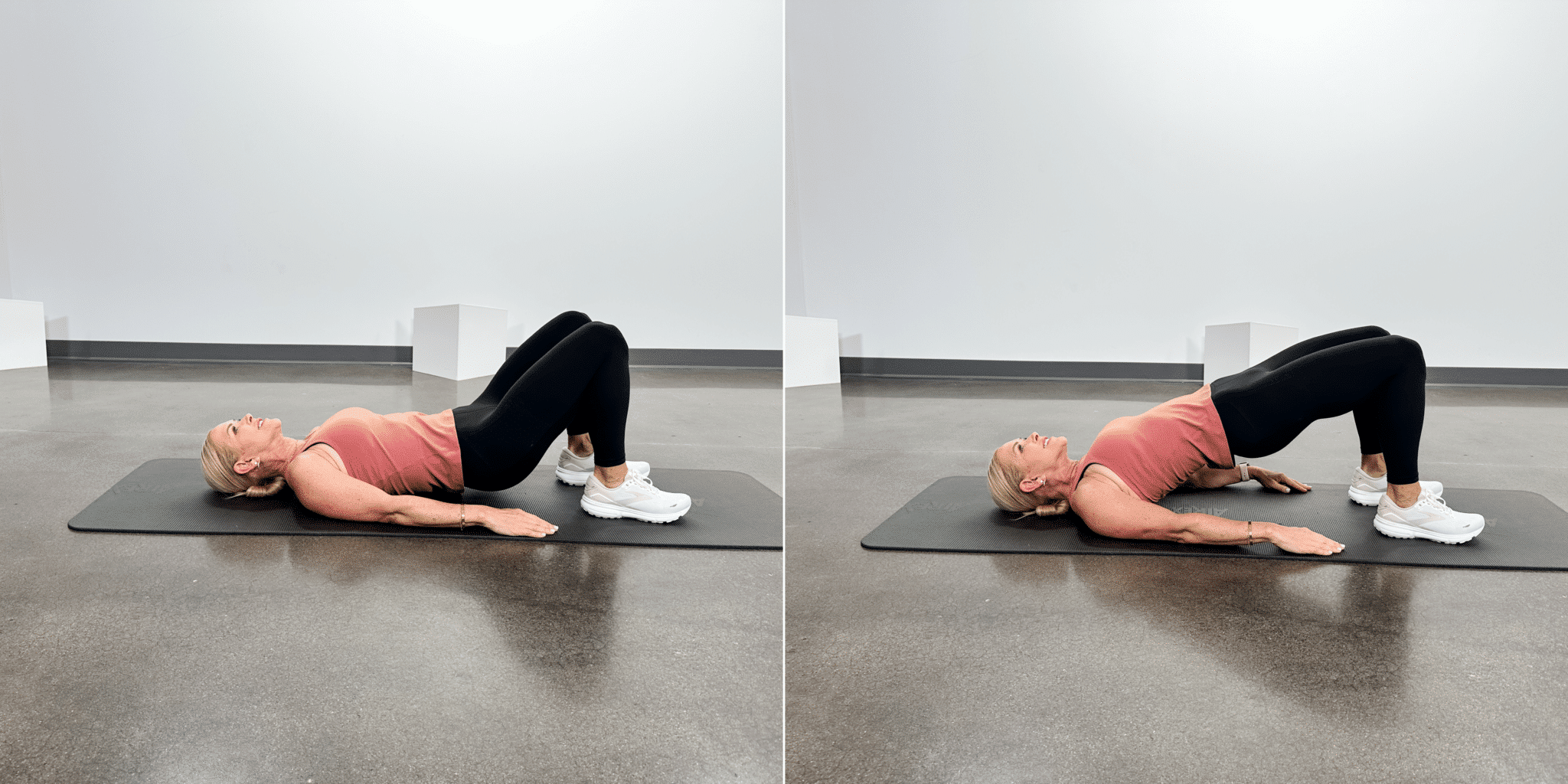 woman doing hip bursitis exercises glute bridge