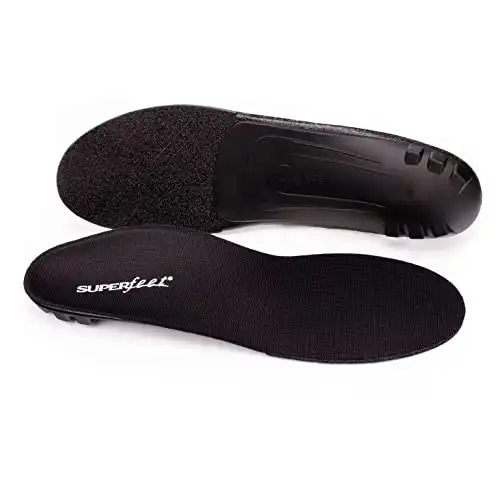 Superfeet All-Purpose Support Low Arch Insoles (Black) - Trim-To-Fit Orthotic Shoe Inserts for Thin, Tight Shoes - Professional Grade - 9.5-11 Men / 10.5-12 Women