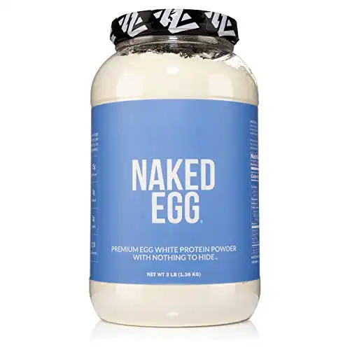 NAKED nutrition 3LB Non-GMO Egg White Protein Supplement Powder, Unflavored, No Additives, Paleo, Dairy Free, Gluten Free, Soy Free – 25g Protein, 44 Servings, 3 pounds