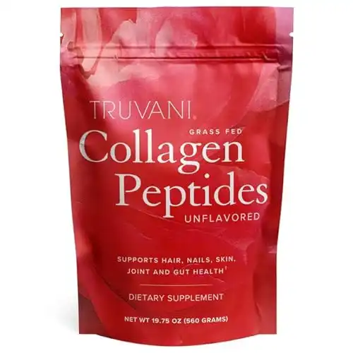 Truvani Collagen Peptides - Unflavored Hydrolyzed Collagen Powder - Grass-Fed Collagen Peptides Powder for Hair, Nail, Skin, Joint and Gut Health - Collagen Supplements for Women and Men (19.75 oz)