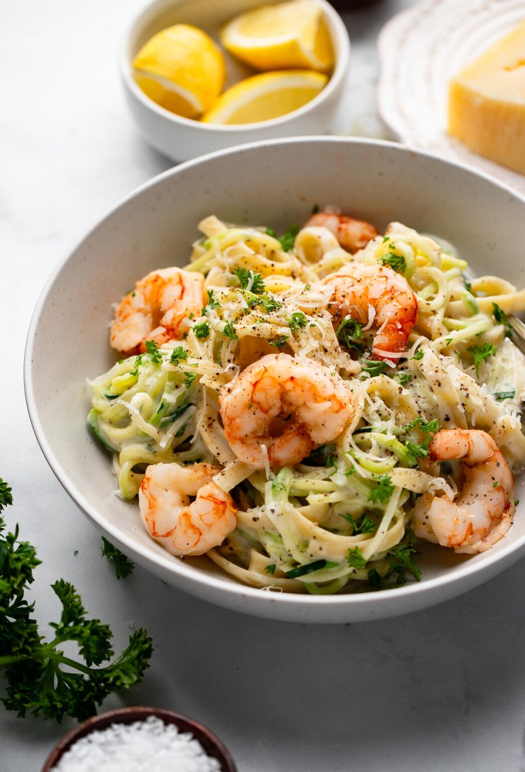 Healthy Shrimp Alfredo - Get Healthy U | Chris Freytag