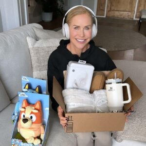 chris freytag sitting on couch with favorite gift giving finds