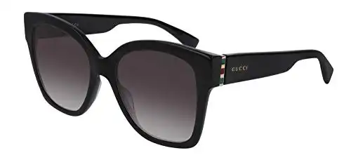 Gucci Womens Web Plaque Sunglasses, Black/Grey Gradient, One Size