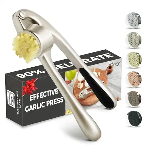 Premium Garlic Press, Professional Garlic Mincer, Easy to Squeeze and Clean