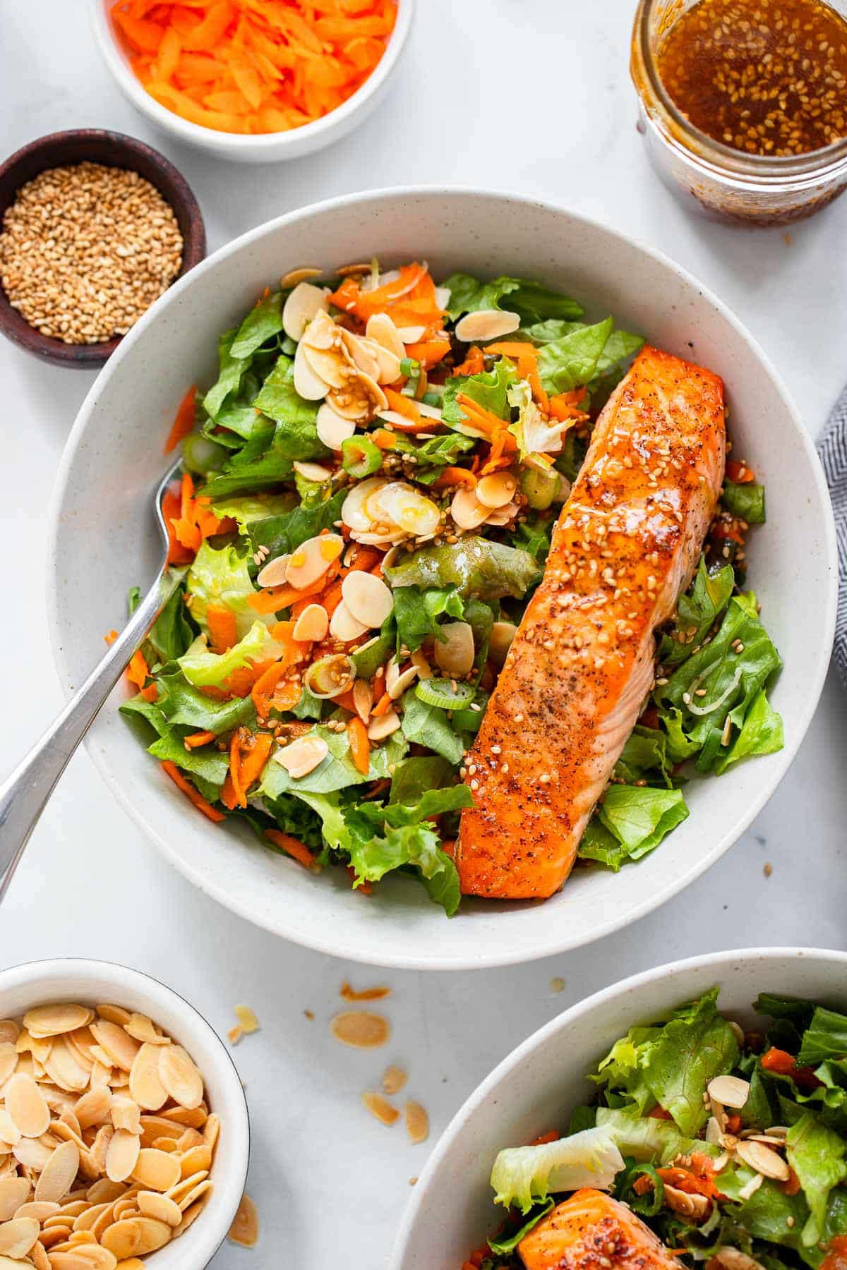 healthy teriyaki salmon salad