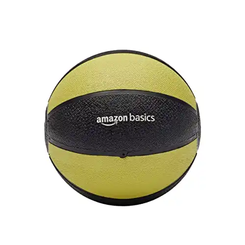 Amazon Basics Weighted Medicine Ball for Workouts Exercise Balance Training, 6 Pounds, Yellow/Black