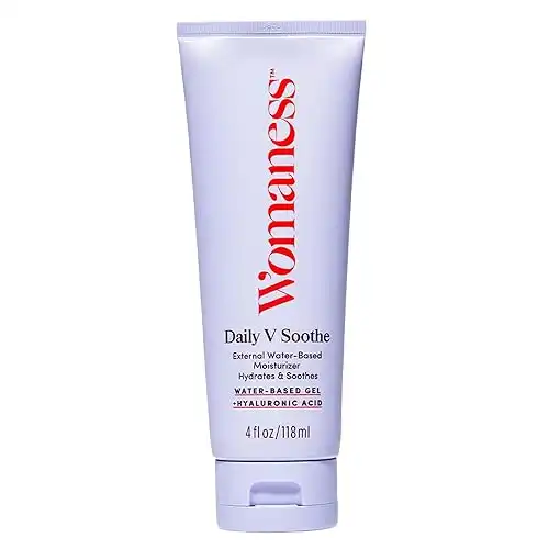 Womaness Daily V Soothe External Gel Moisturizer - Hyaluronic Acid Moisturizer for Everyday Dryness - Silicone Free, Non-Irritating Down There Water Gel Moisturizer - Estrogen & Hormone Free (4oz)