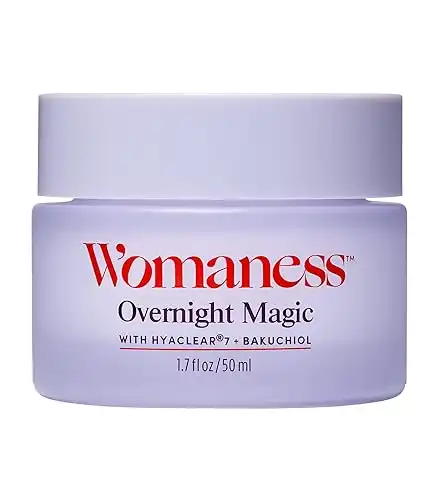 Womaness Overnight Magic Night Face Cream - Anti Aging Night Cream & Menopause Moisturizer - Hydrating Hyaluronic Acid Moisturizer & Bakuchiol Retinol Alternative for Fine Lines & Wrinkles...