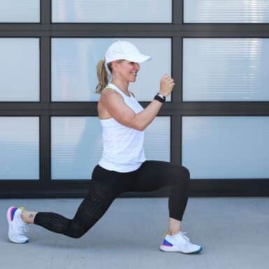 woman doing functional strength training lunge move