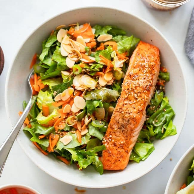 healthy salad recipes teriyaki salmon