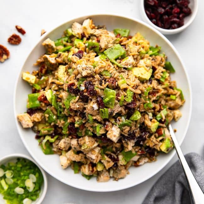 healthy wild rice salad with chicken recipe