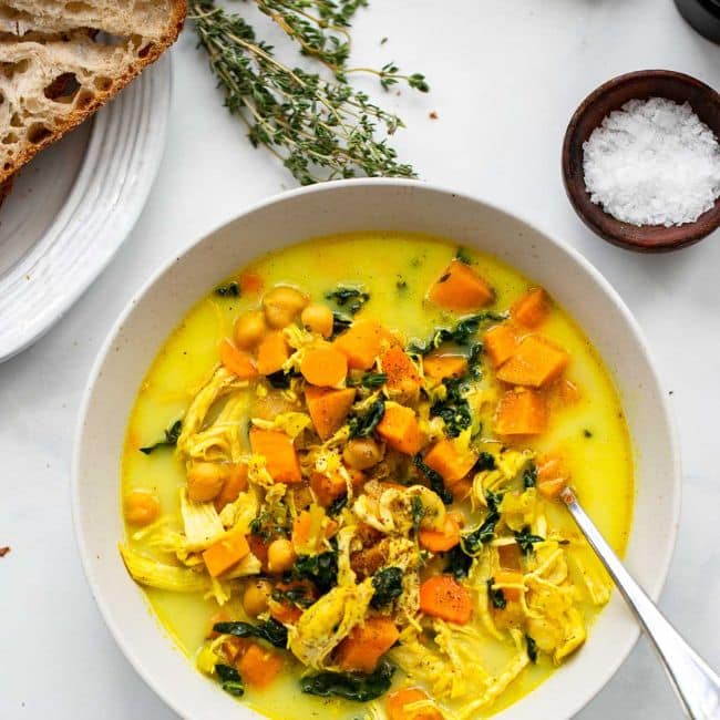 bowl of healthy turmeric soup