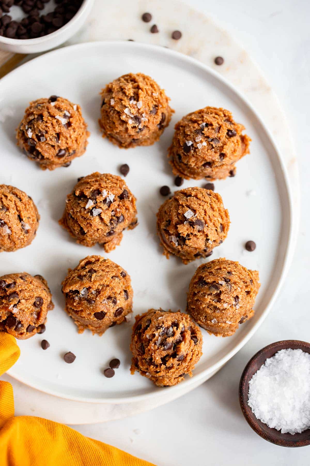 healthy cookie dough bites served on platter