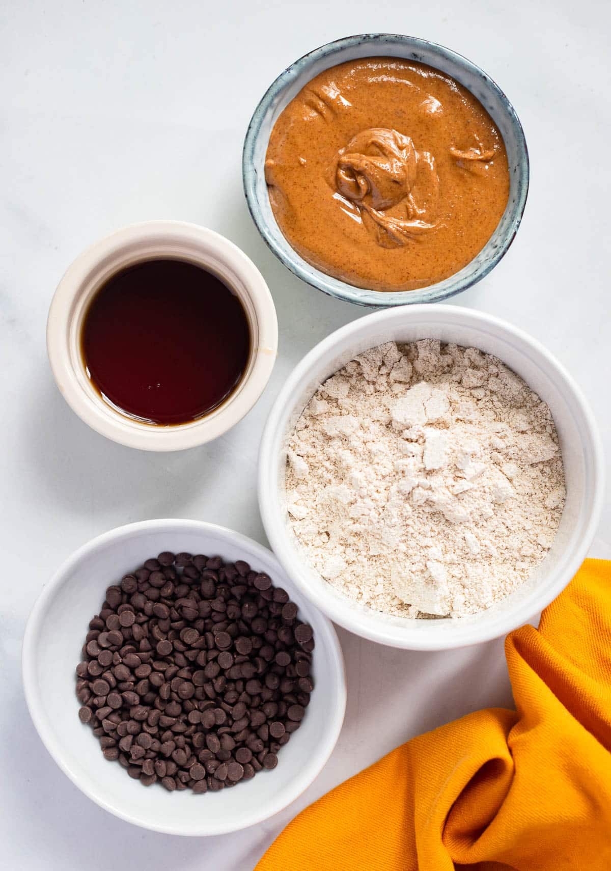 raw ingredients for healthy cookie dough bite recipe