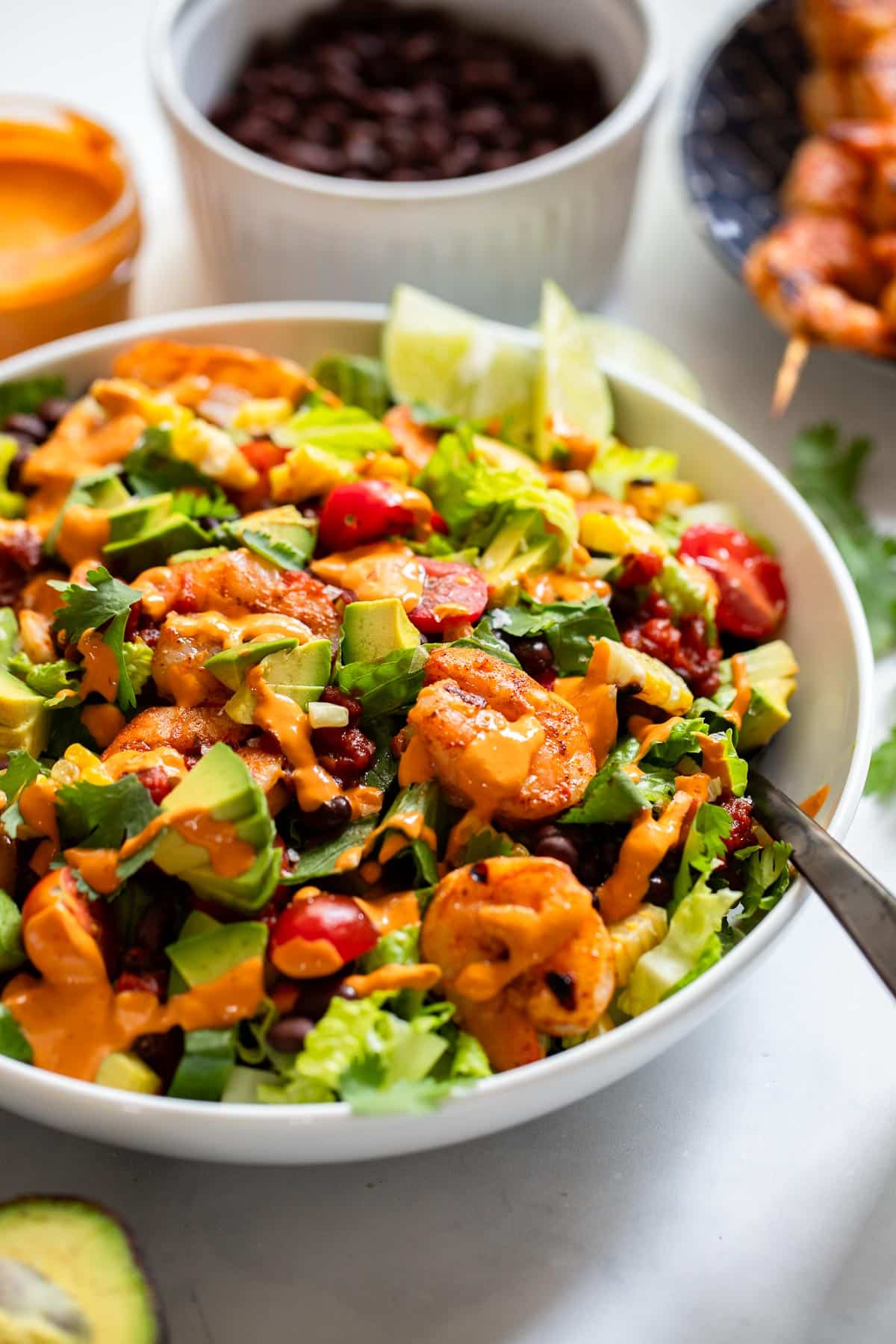 healthy key west chipotle shrimp salad