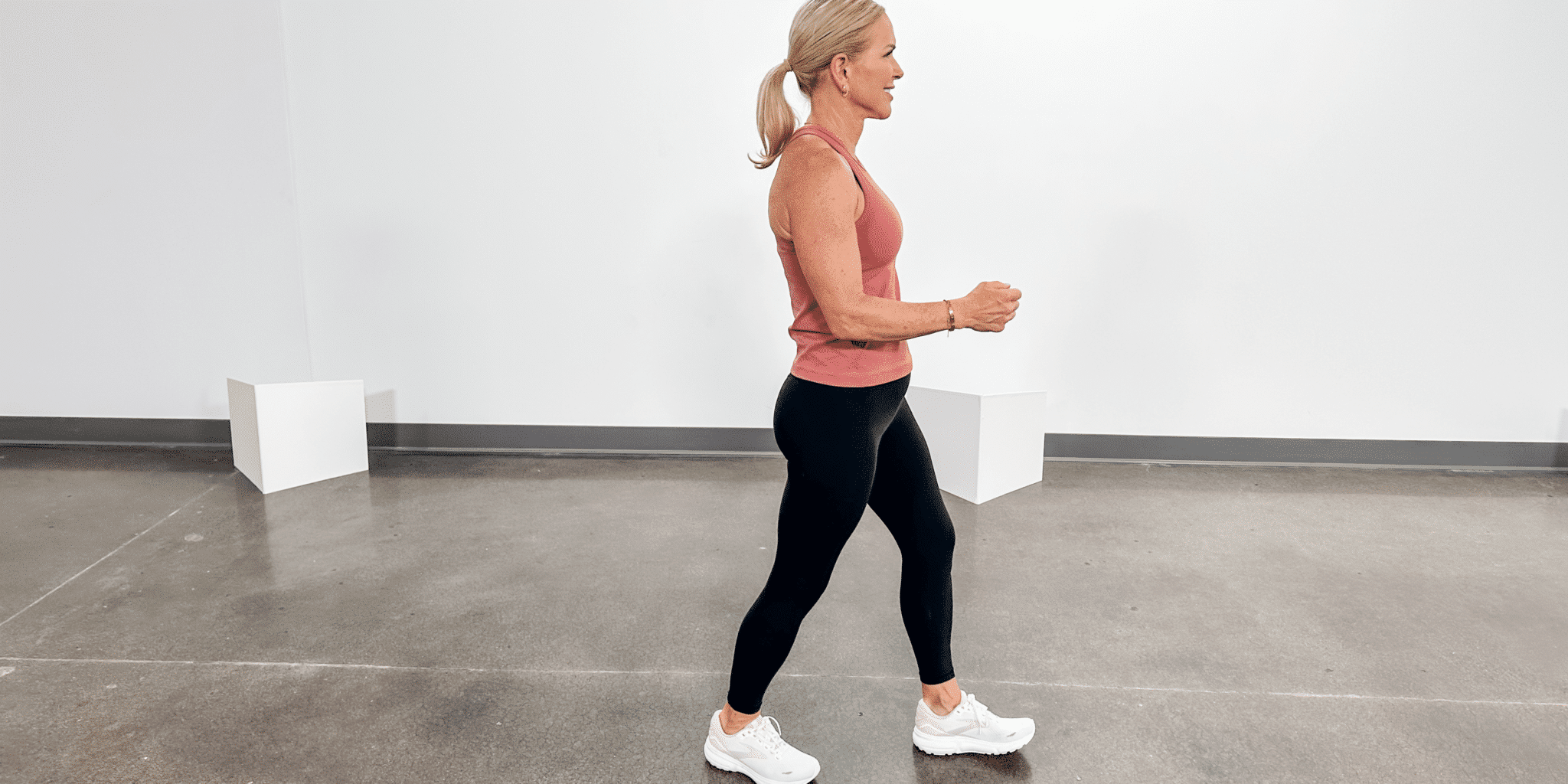 woman doing limb  exercises for atrocious  knees walking backwards 