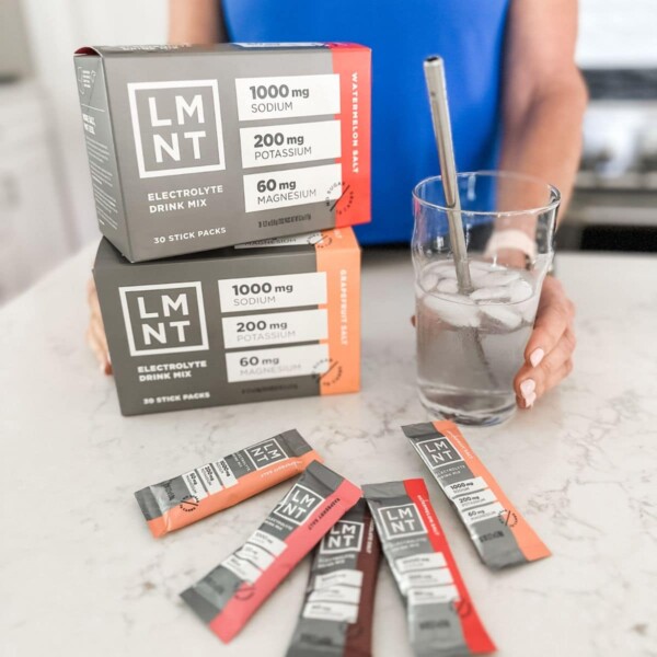 lmnt electrolytes review product on counter