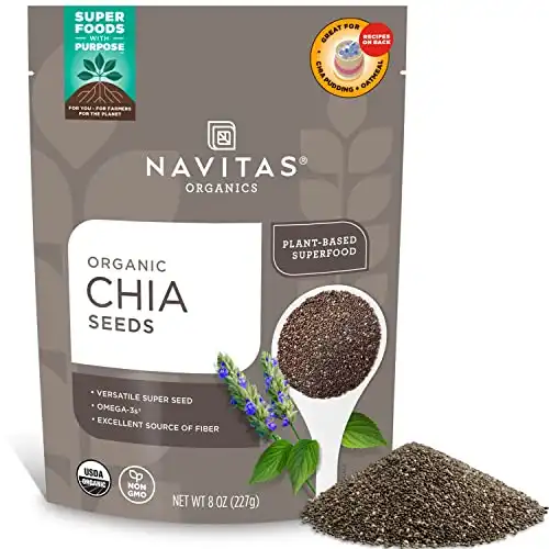 Navitas Organics Chia Seeds, 8 oz. Bag, 19 Servings - Organic, Non-GMO, Gluten-Free