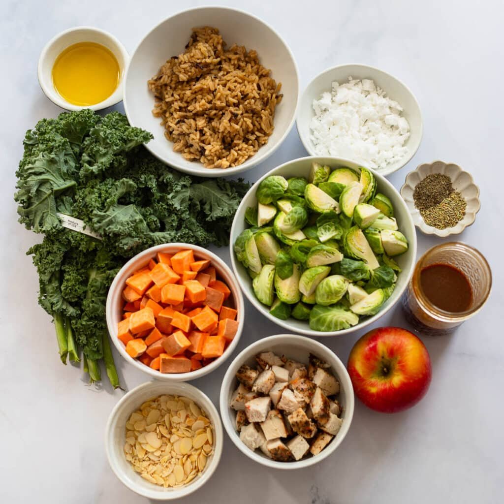 raw ingredients for harvest bowl recipe