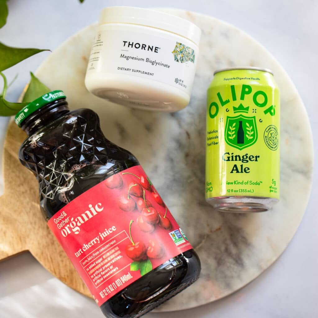 ingredients on counter for healthy sleepy girl mocktail