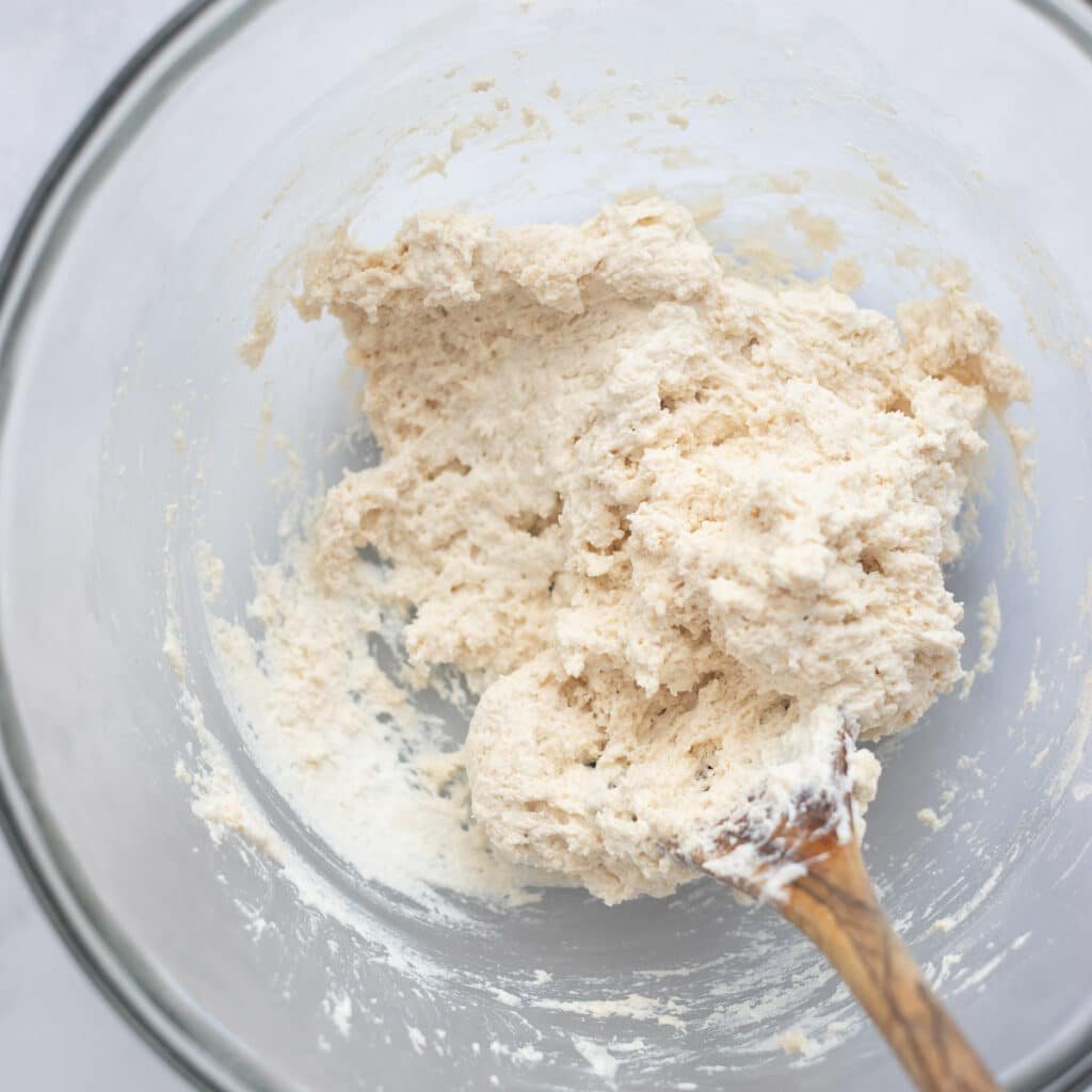 mixing dough for high protein bagel