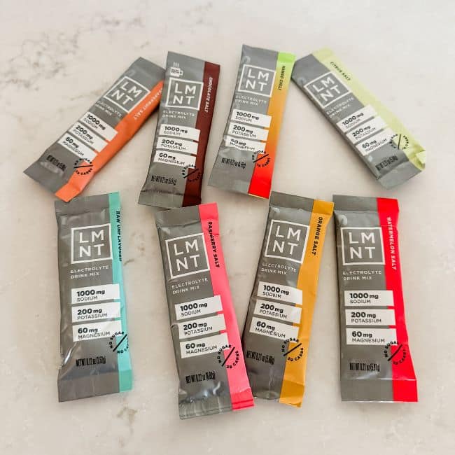 Electrolyte drink packets used for hydration during travel