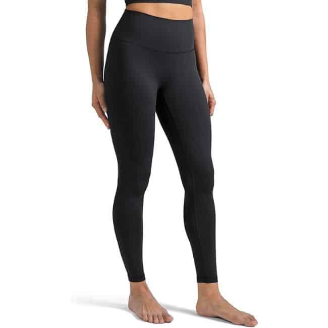 Woman wearing Colorfulkoala Dreamlux no front seam Amazon leggings with a smooth fit
