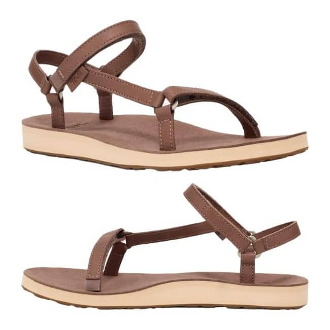 Teva Original Universal Slim Lea sandal for women designed for comfortable walking, sightseeing, and warm-weather travel