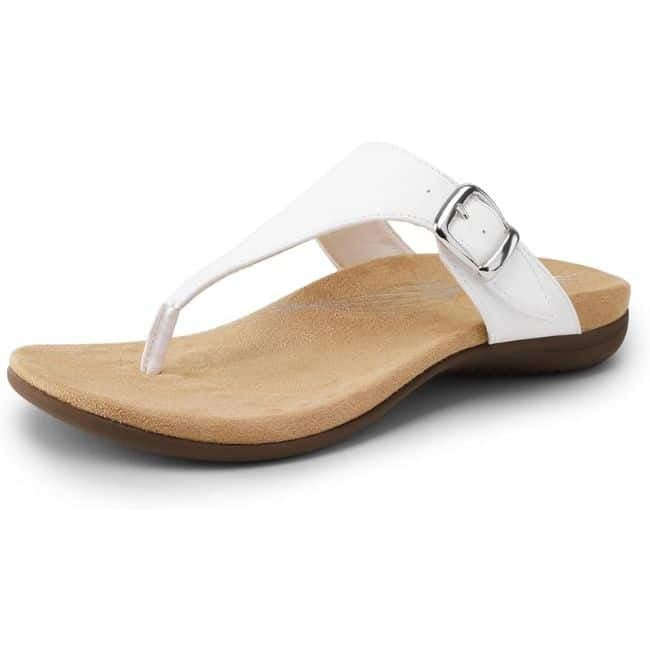 Lightweight vacation walking sandal for women paired with casual travel outfit
