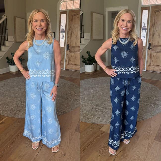 cute 2 piece outfit set that looks great but feels like pajamas for women over 40
