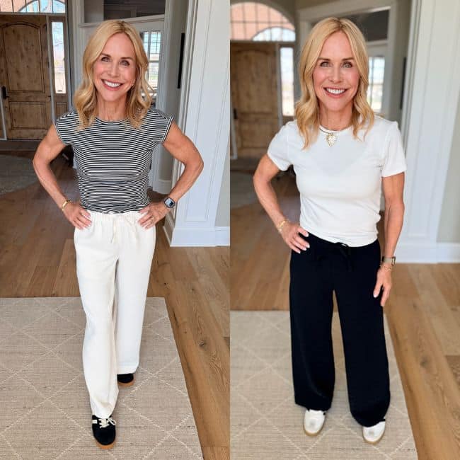 Aritzia Lodge wide leg pants for women over 50, the viral soft athleisure style everyone is wearing