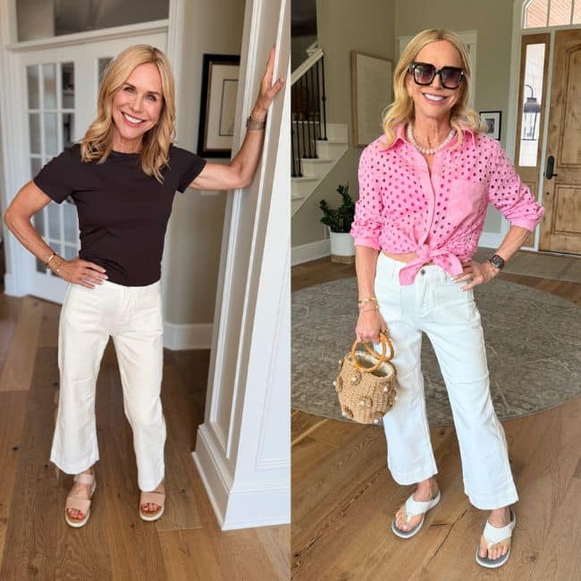 my favorite white cropped pants on sale for amazon prime days, not see through