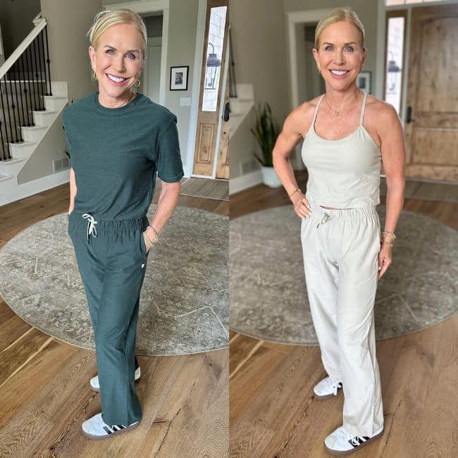 Soft wide leg sweatpants for women over 50