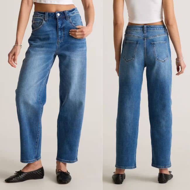 Quince barrel jeans for women over 50, a relaxed barrel leg denim style at an affordable price