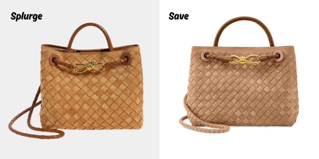 bottega veneta suede shoulder bag lookalike on amazon for less save vs splurge