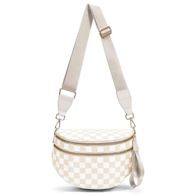 checkered crossbody bag