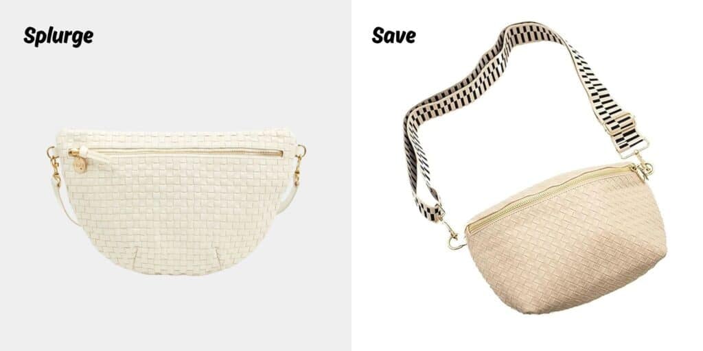 clare v lookalike woven leather bag on amazon for less