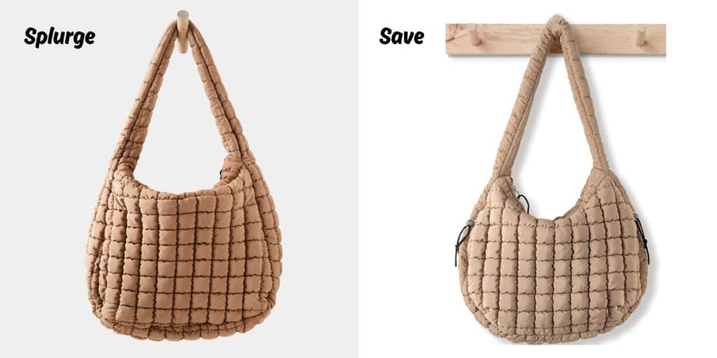 free people lookalike quilted tote bag on Amazon