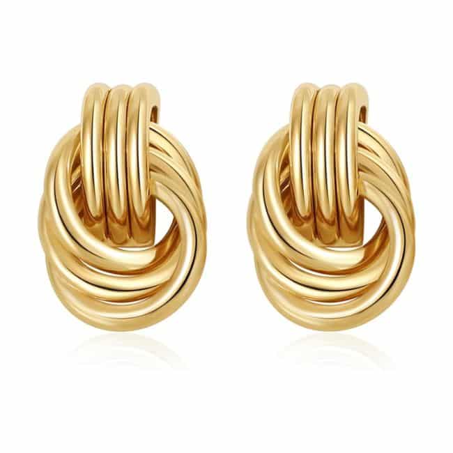 gold knot earrings