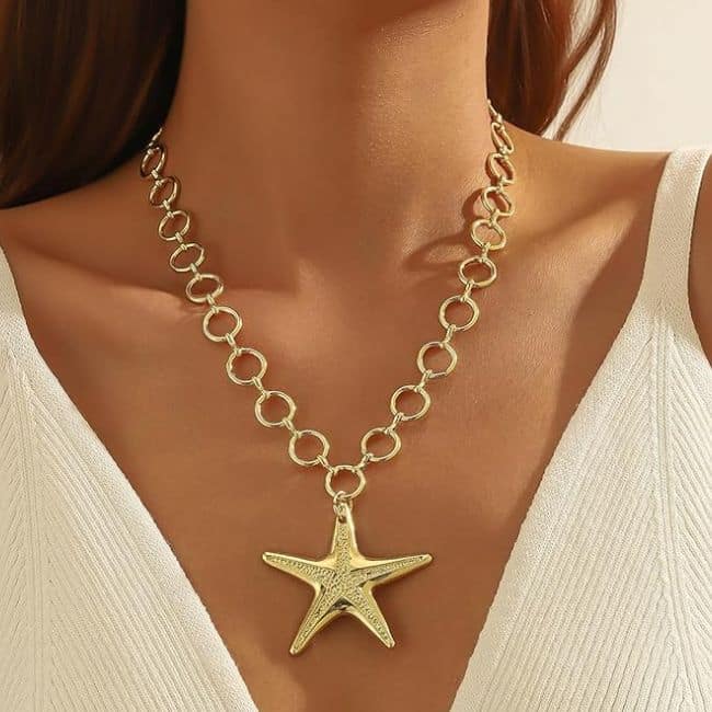 starfish necklace gold amazon