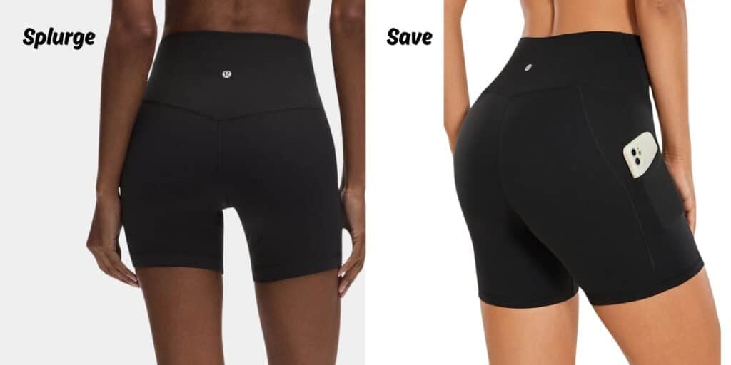 lululemon align biker shorts on amazon for less save vs splurge